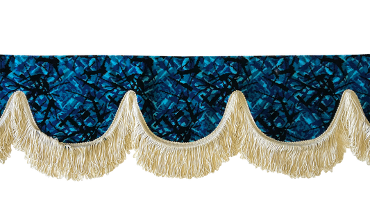 Raamband Deense Pluche | Beige Franjes