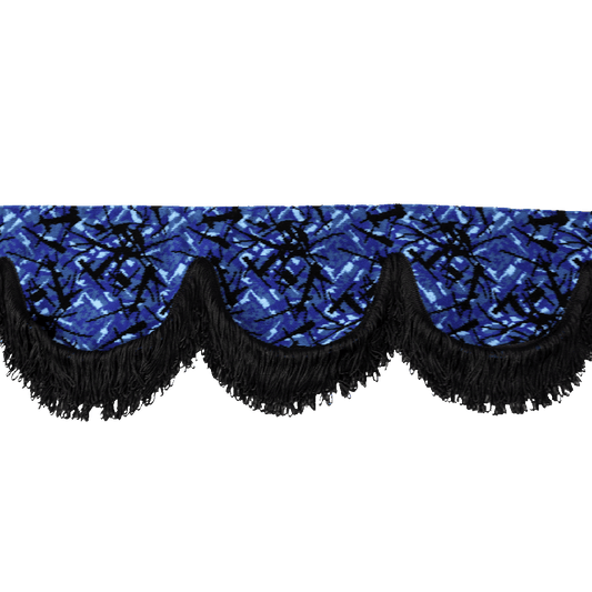 Raamband Deense Pluche | Zwarte Franjes