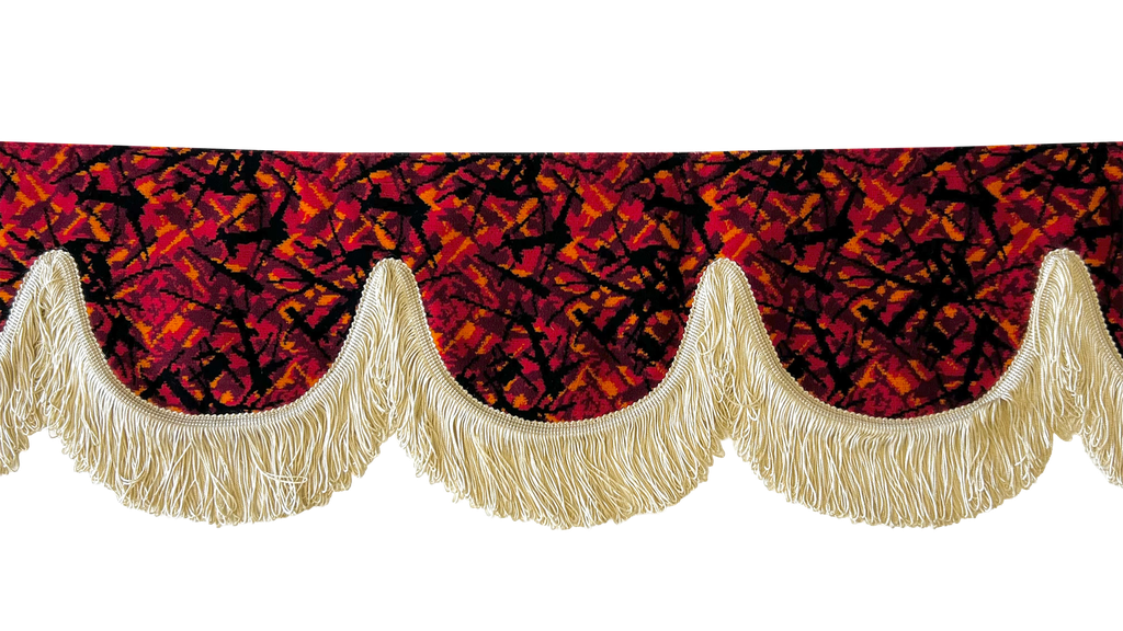 Raamband Deense Pluche | Beige Franjes