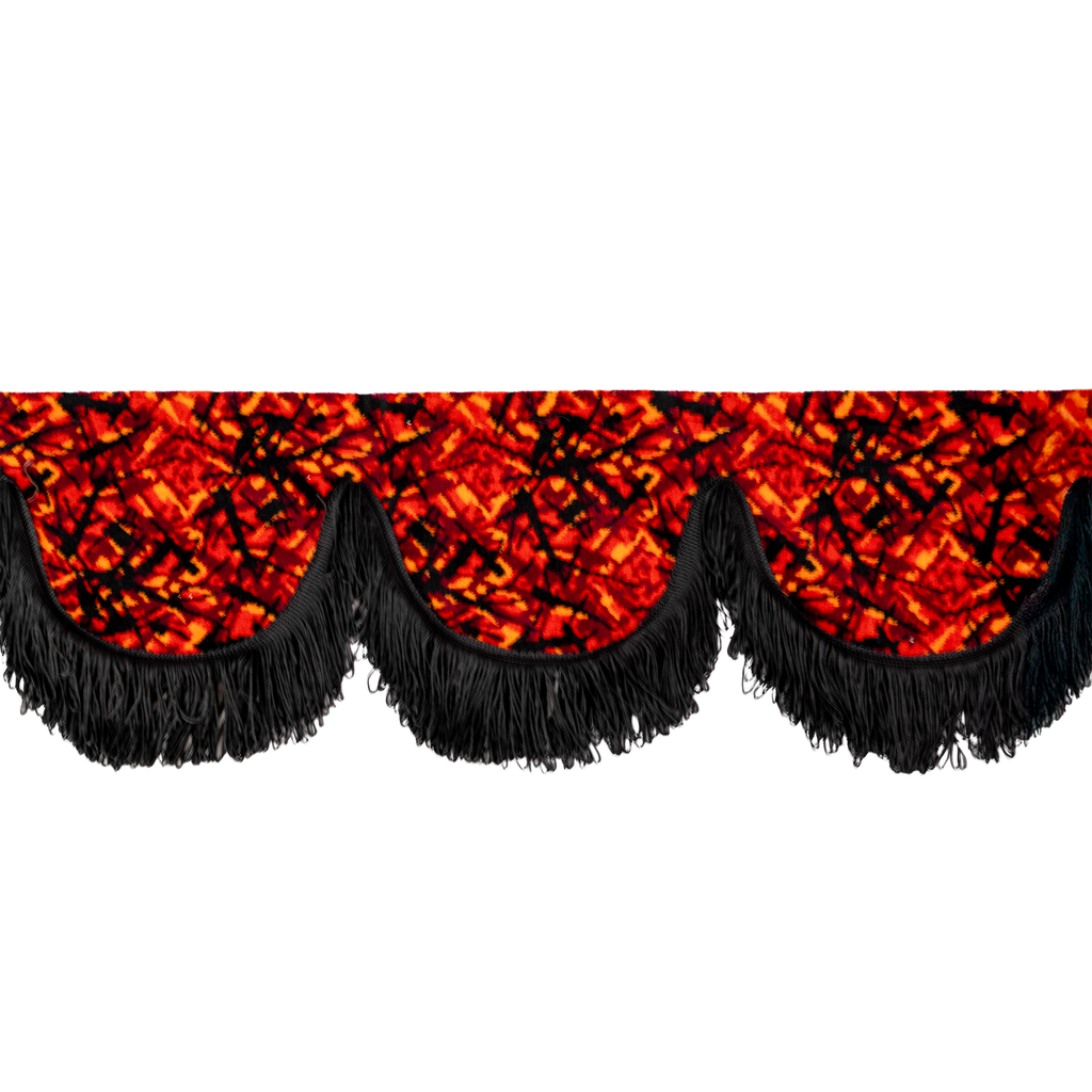 Raamband Deense Pluche | Zwarte Franjes