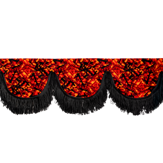 Raamband Deense Pluche | Zwarte Franjes