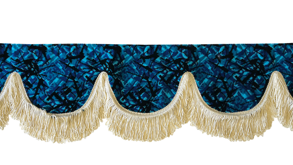 Raamband Deense Pluche | Beige Franjes