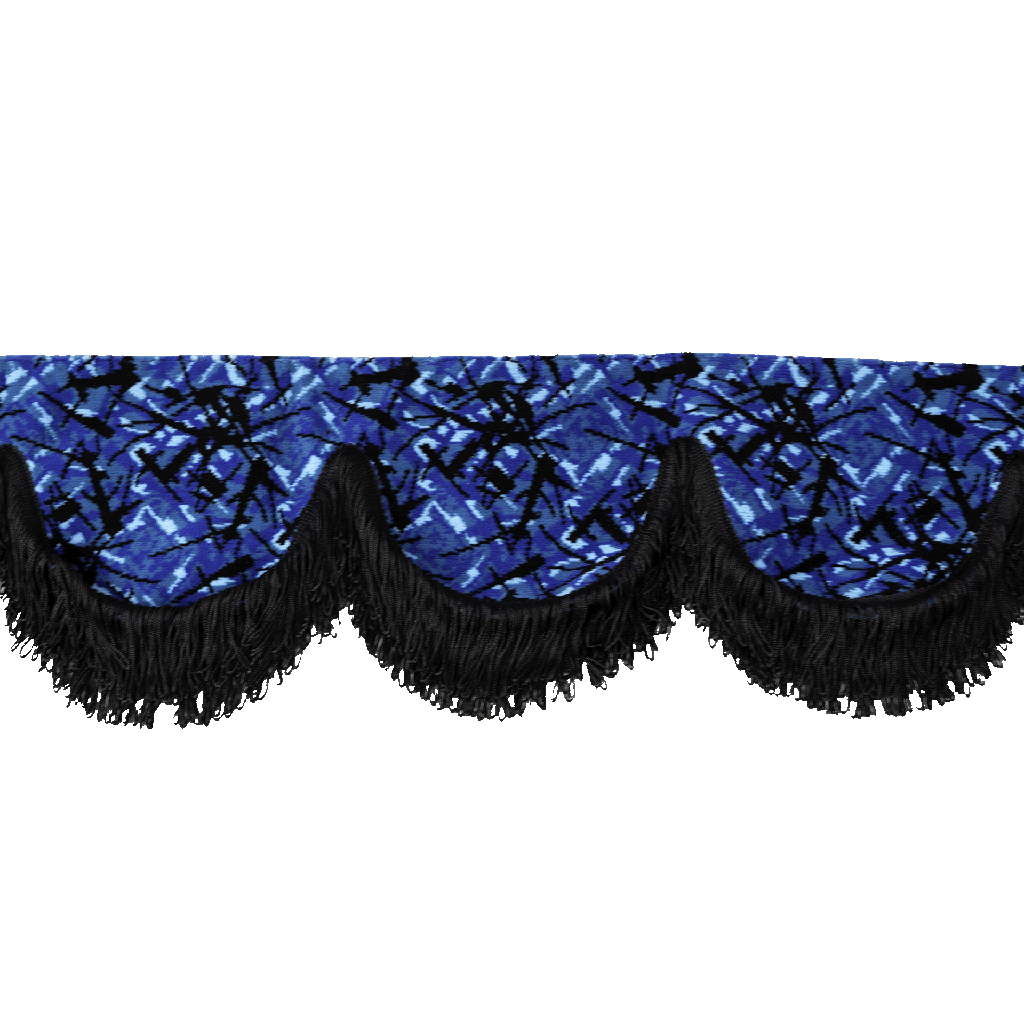 Raamband Deense Pluche | Zwarte Franjes