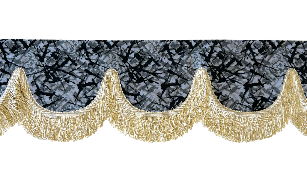 Raamband Deense Pluche | Beige Franjes