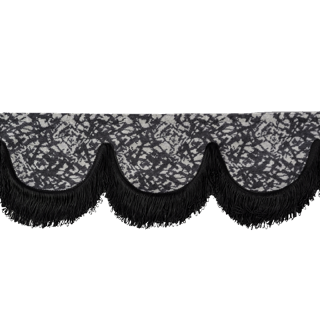 Raamband Deense Pluche | Zwarte Franjes